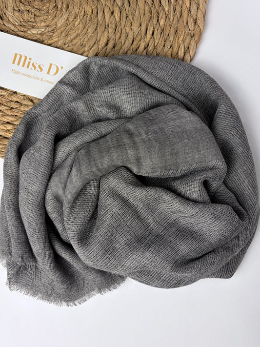 gray Twisted cotton scarf