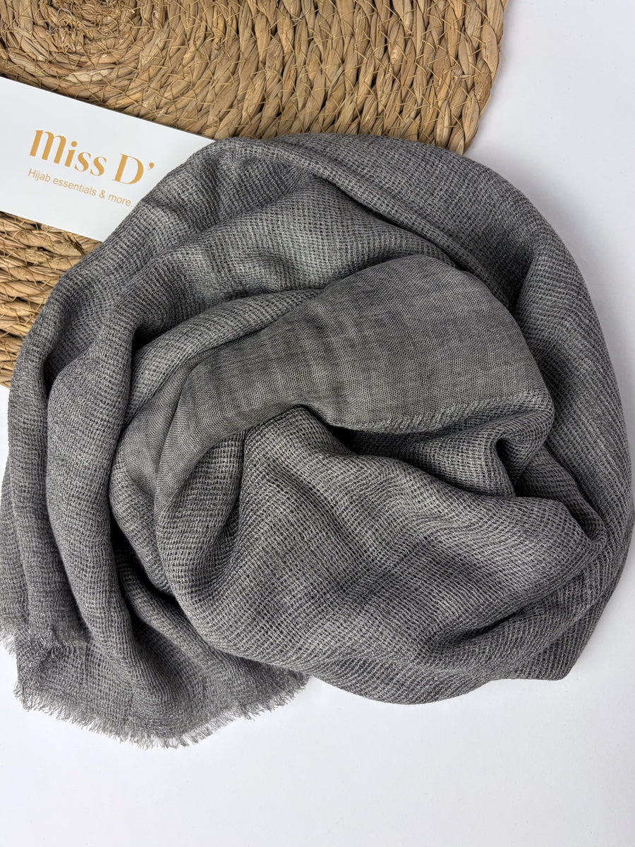 gray Twisted cotton scarf