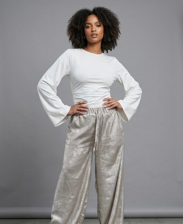 Champagne shimmer pants