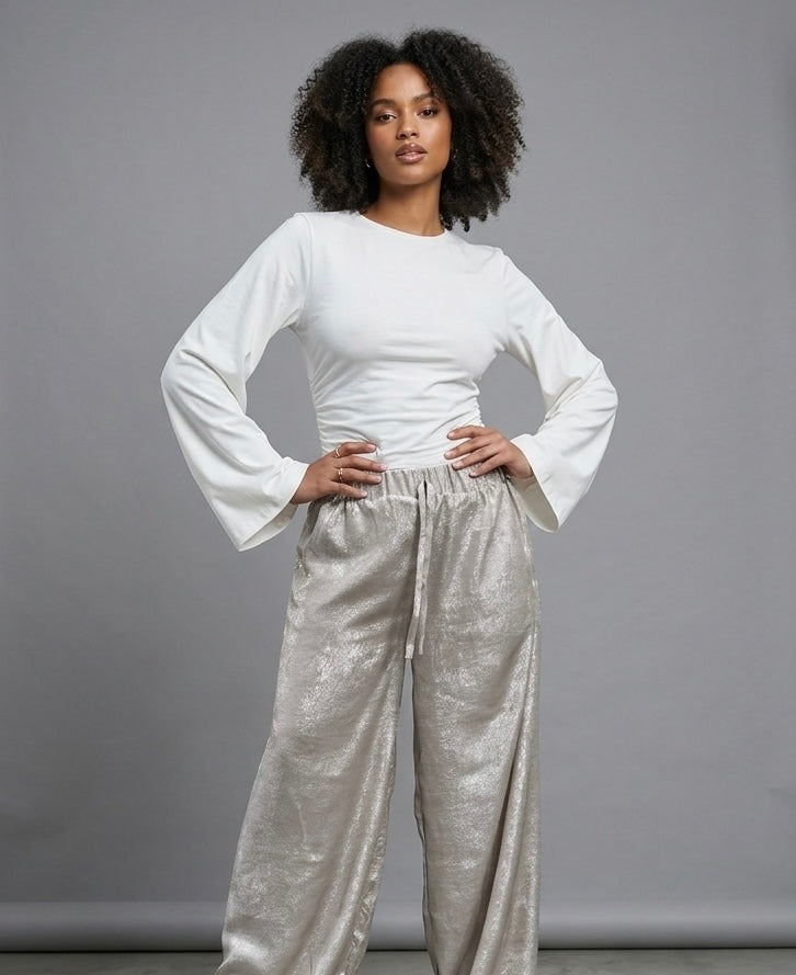 Champagne shimmer pants